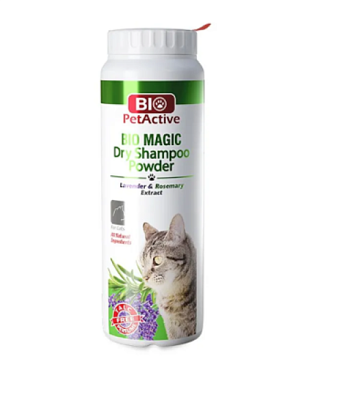 BioPetActive сухой шампунь Bio Magic Powder для кошек с экстрактом Лаванды и Розмарина, 150 г