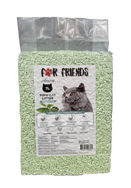 For Friends Tofu Green Tea наполнитель комкующийся, растительный АКЦИЯ 3+1