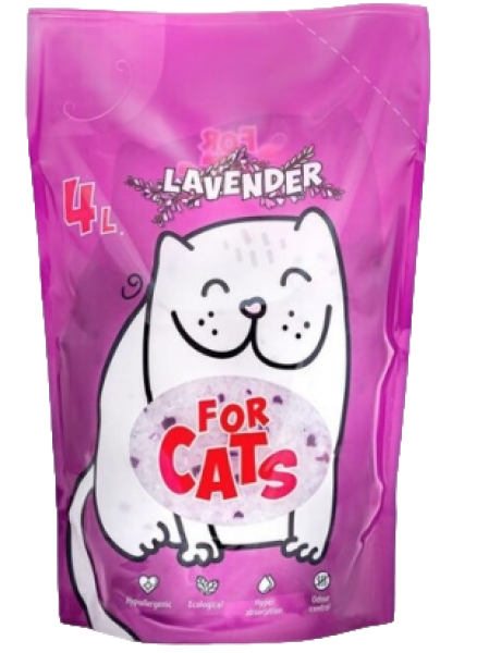 For Cats наполнитель силикагель Лаванда 4 л