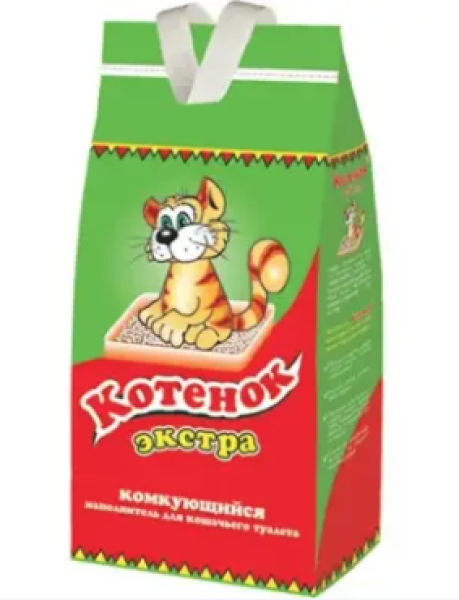 Котенок Наполнитель для кошек комкующийся экстра