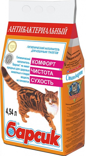 Барсик впитывающий наполнитель, 4,54л