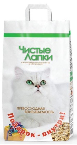 Чистые лапки древесный наполнитель