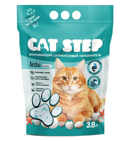 Cat Step Arctic Breeze наполнитель впитывающий силикагелевый