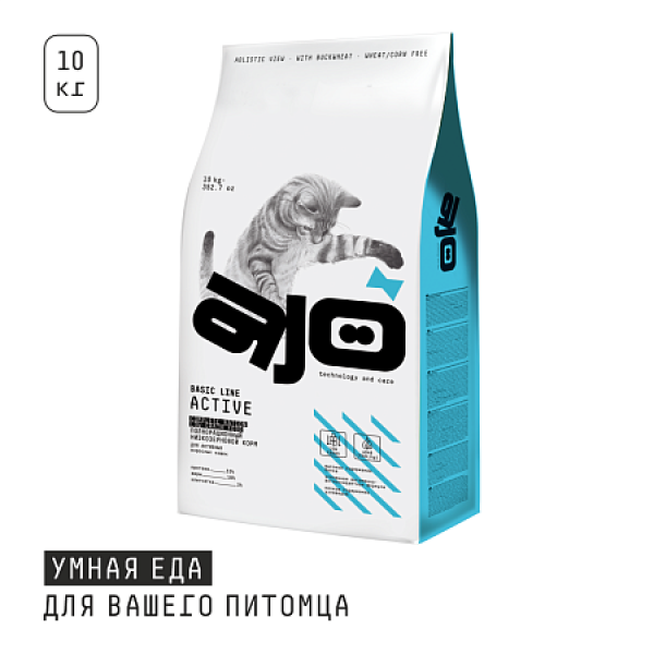 AJO Basic Line Active Для взрослых активных кошек с индейкой