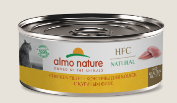 Almo Nature (HFC, Natural, Chicken Fillet) Консервы для кошек и котят с куриным филе