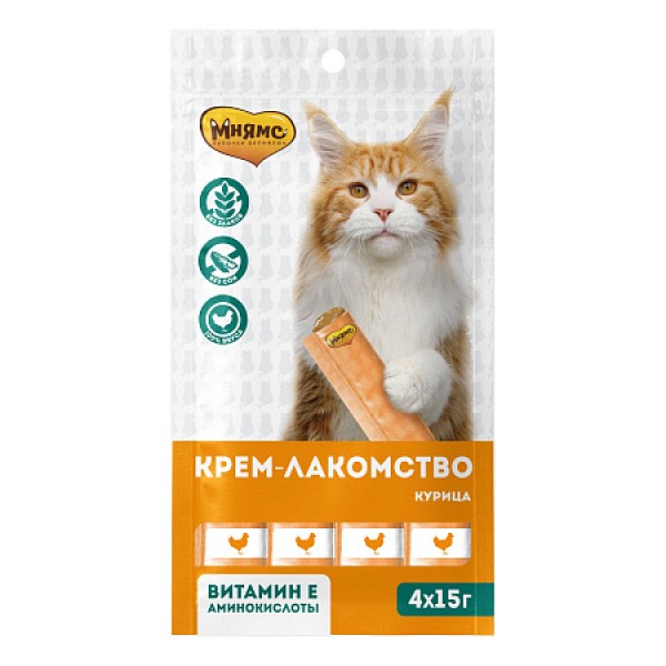 Мнямс крем-лакомство для кошек с курицей