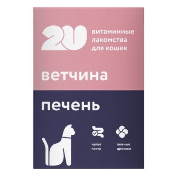 2u витаминное лакомство для кошек "Для вывода шерсти"