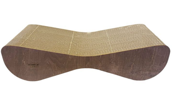 HOMECAT Clawsworld когтеточка для кошек из гофрокартона с деревянным ободком цвет бук