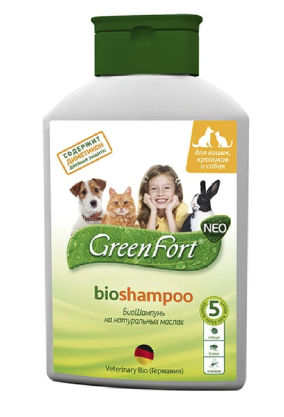 GREEN FORT Шампунь для кошек, кроликов и собак на натуральных маслах