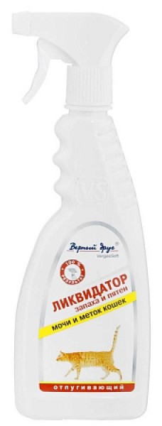 Верный Друг средство ликвидатор запаха кошачьих меток и пятен, 400 мл