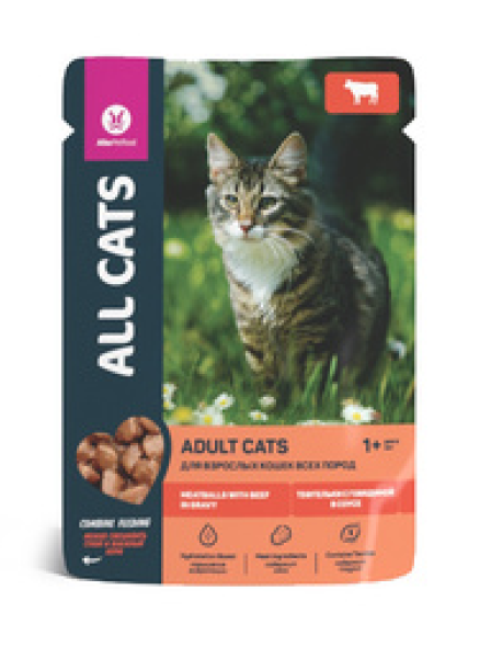 All Cats пауч с тефтельками из говядины в соусе для кошек