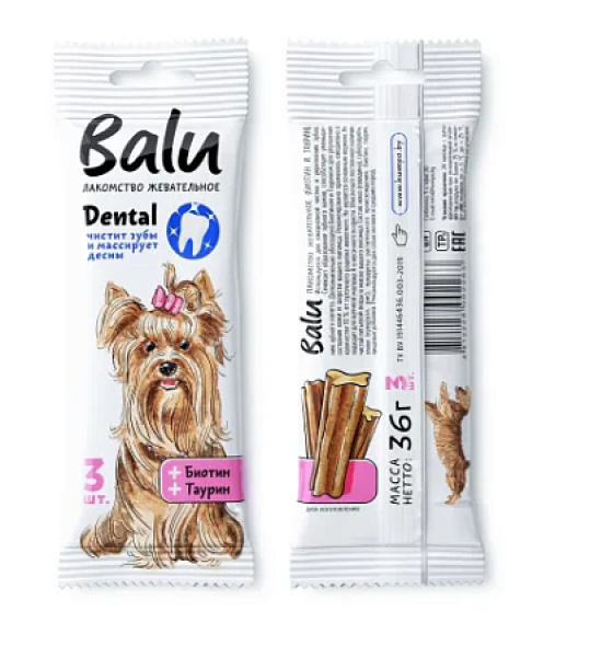 BALU лакомство жевательное для собак с биотином и таурином
