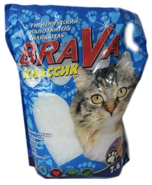 Brava Наполнитель для кошек Классик-В силикагелевый впитывающий