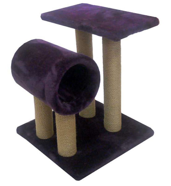 Zooexpress комплекс для кошек полка с трубой мех однотонный джут