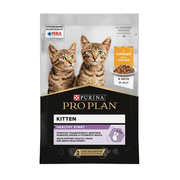Purina Pro Plan пауч для котят кусочки в желе с курицей